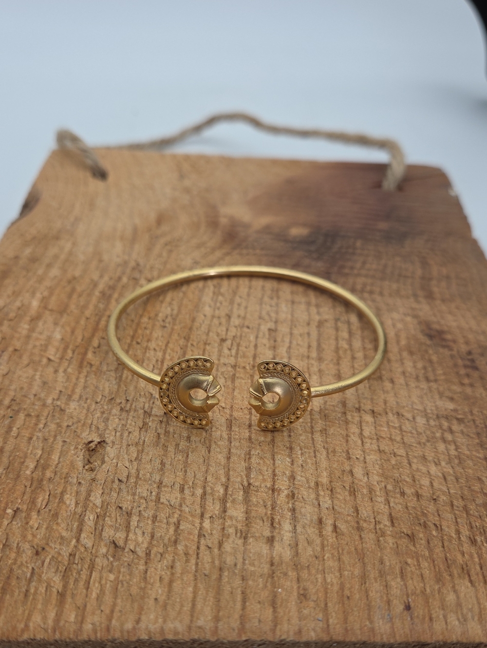 Pre-Columbian Tairona Gold Tone Hoop Bracelet